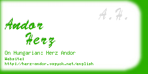 andor herz business card